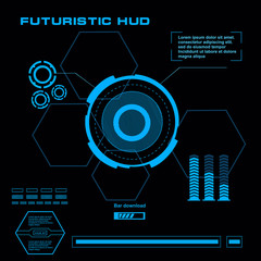 Obraz premium Futuristic blue virtual graphic touch user interface