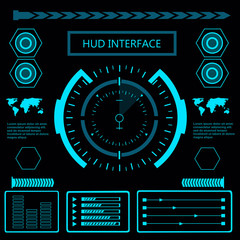 Futuristic blue virtual graphic touch user interface