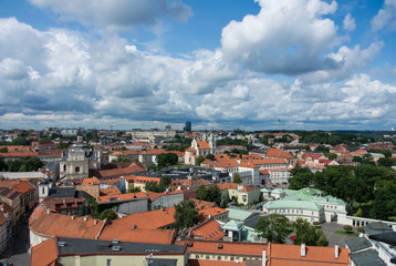Fototapeta na wymiar Panoramic view of Vilnius old town, Lithuania.