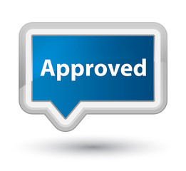 Approved prime blue banner button