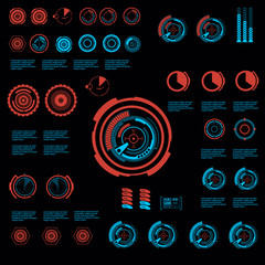 Obraz premium Futuristic blue virtual graphic touch user interface