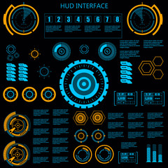 Obraz premium Futuristic blue virtual graphic touch user interface