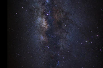 Milky way galaxy with stars and space dust in the universe, Long exposure photograph, with grain.