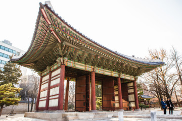 Fototapeta premium Architektura starożytnego pałacu w Korei Południowej