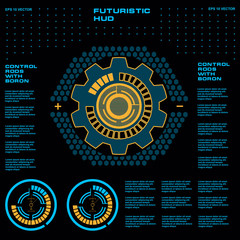 Futuristic blue virtual graphic touch user interface