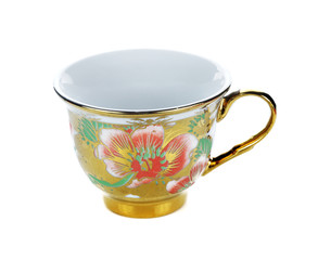 Tea cup empty isolated on white