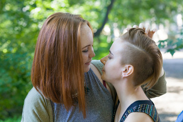 The alternative couple is about to kiss