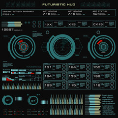 Obraz premium Futuristic green virtual graphic touch user interface