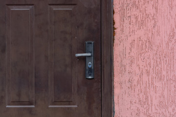 Close up of Brown front door