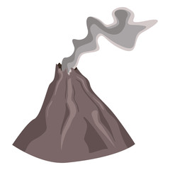 Vector SIngle Color Flat Illustration - Volcano