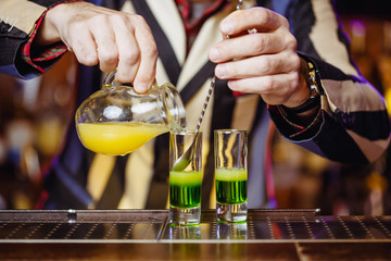 Cocktail shot green mexican