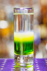 Cocktail shot green mexican