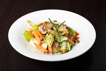 vegetable salad with mushrooms