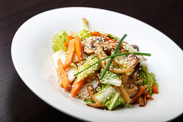 vegetable salad with mushrooms