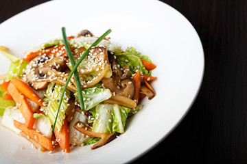 vegetable salad with mushrooms