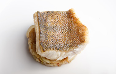 cooked fish fillet of pike-perch