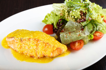 fillet of salmon fish and cheese