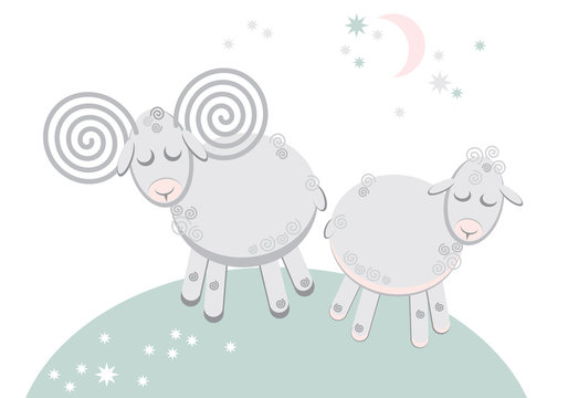 Cute story with sleeping lamb and sheep lovers