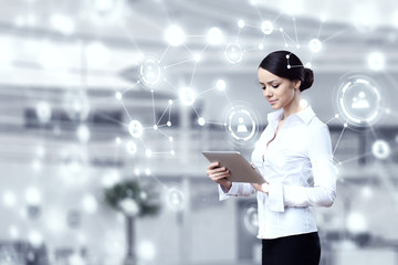 Global wireless connection concept. Mixed media . Mixed media