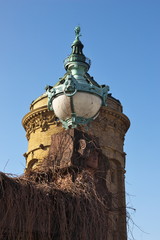Lampe vor Wasserturm in Mannheim