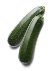 Zucchini vertical isolated on white background