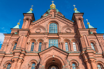 Fototapeta na wymiar Orthodox cathedral in Helsinki Finland