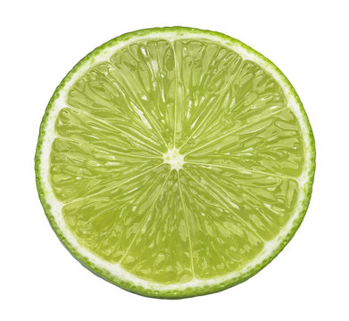 Lime half split isolated on white background