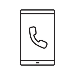 Smartphone incoming call linear icon