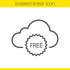 Cloud storage free space linear icon