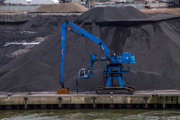 Excavator with coal mine
