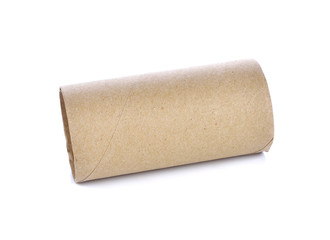 empty toilet rolls on white background