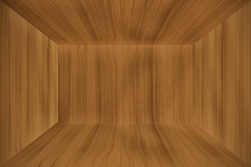 3D illustration Empty room wooden wall background