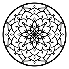 Fototapeta premium Vector Stencil lacy round ornament Mandala with carved openwork pattern. Template for interior design, layouts wedding invitations, gritting cards, envelopes