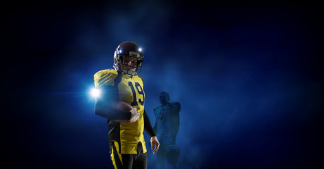 Naklejka premium American football player . Mixed media
