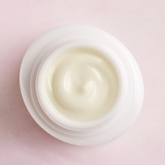Close-up of cream pink background