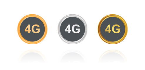 4G - Internet - Geschwindigkeit - Bronze, Silber, Gold Buttons