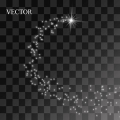 Glow light effect. Vector illustration. Christmas flash Concept.