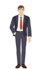 Businessman standing with hand in pocket