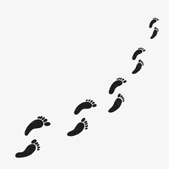 Human footprints on a white background.
