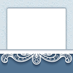 Paper lace card with cutout border