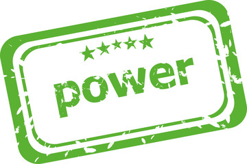 power grunge rubber stamp isolated on white background
