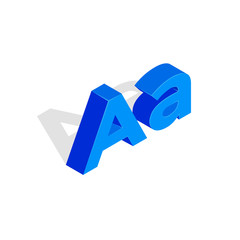 Isometric a letter. Font illustration, first letter.