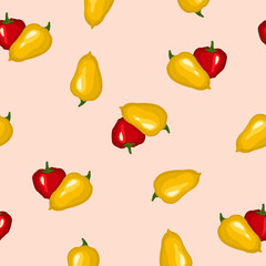 Background with pepper. Seamless. Summer. Vector illustration.