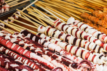 seafood skewers in Tai O, Lantau Island, Hongkong