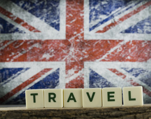 Fototapeta premium United Kingdom Flag and Travel