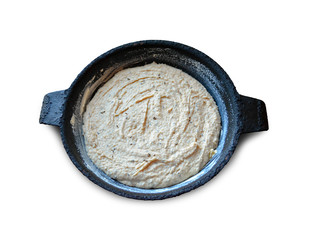 Dough in a pan