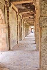 Long pillared corridor at Qutub Minar complex in Delhi is also famous for its architecture, history and design.