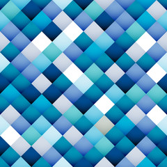 Abstract multicolored, volumetric mosaic background with square tiles. Seamless geometric pattern