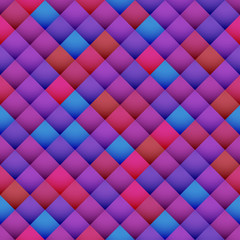 Fototapeta na wymiar Abstract multicolored, volumetric mosaic background with square tiles. Seamless geometric pattern