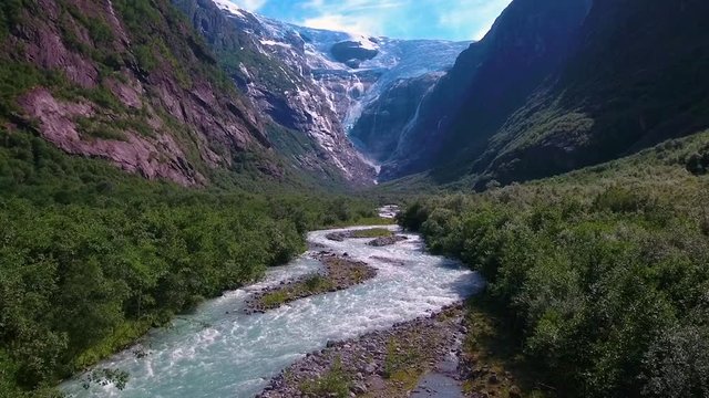 Beautiful Nature Norway Glacier Kjenndalsbreen.